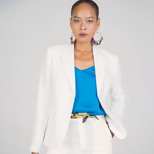 Áo Hai Dây Lụa Nữ F2 Fashion & Freedom New Linen New Horizon AK376-XB-S-0321 Màu Xanh Biển Size S