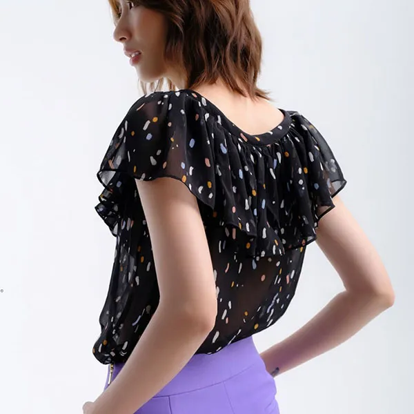 Áo Kiểu Nữ F2 Fashion & Freedom AK512-DHT-S-0422 Màu Đen Họa Tiết Size S