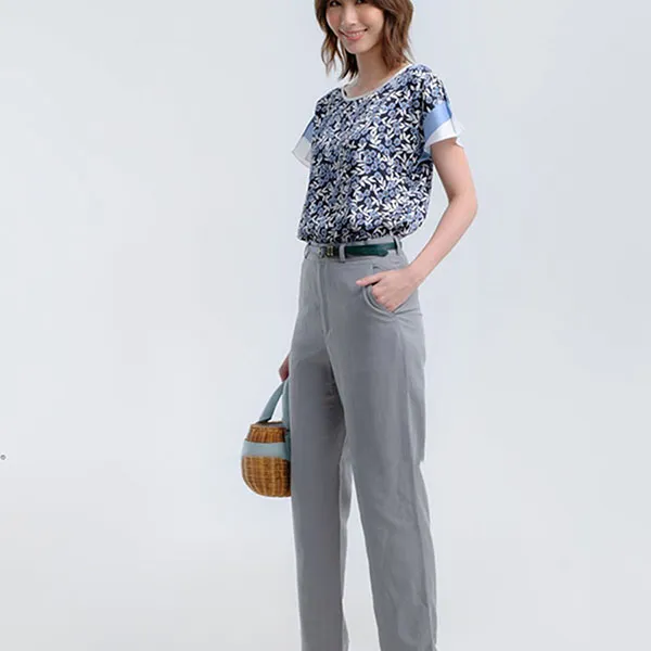 Áo Kiểu Nữ F2 Fashion & Freedom AK531XT-S-0422 Xanh Trắng Size S