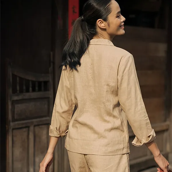 Áo Sơ Mi Nữ F2 Fashion & Freedom Modern Meets Heritage Linen AK384-K-S-0519 Màu Kem Size S