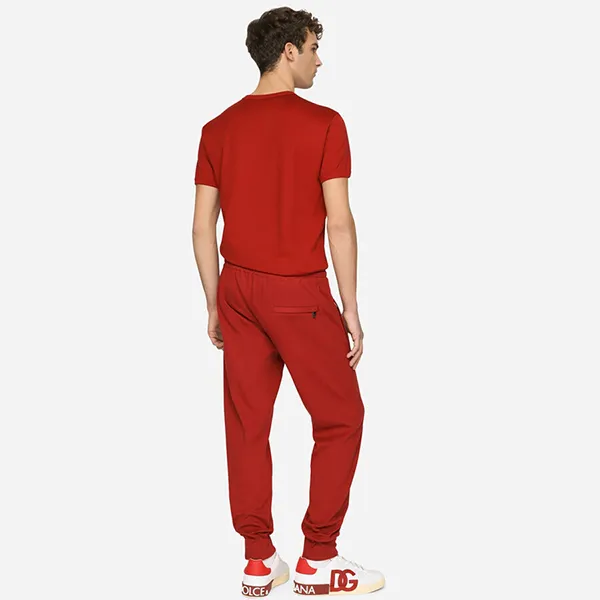 Áo Phông Nam Dolce & Gabbana D&G Cotton With Embroidery G8JX7Z Tshirt Màu Đỏ Size 46