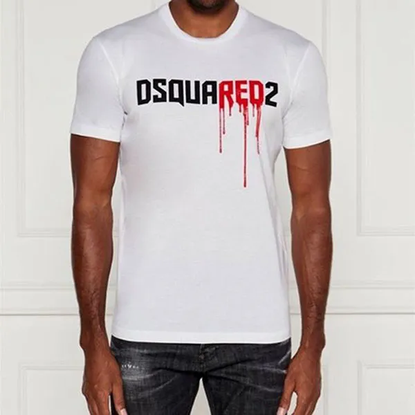 Áo Phông Nam Dsquared2 Logo Print S74GD0941 T-shirt Màu Trắng Size L