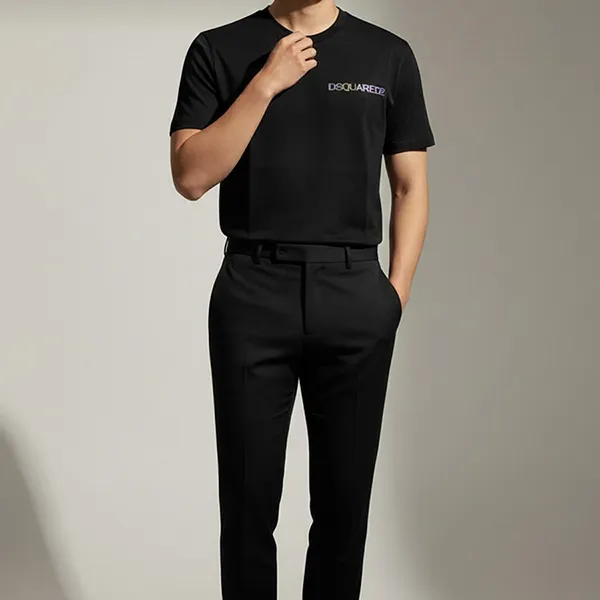 Áo Phông Nam Dsquared2 Palm Beach S71GD1394 S23009 900 Tshirt Màu Đen Size XS