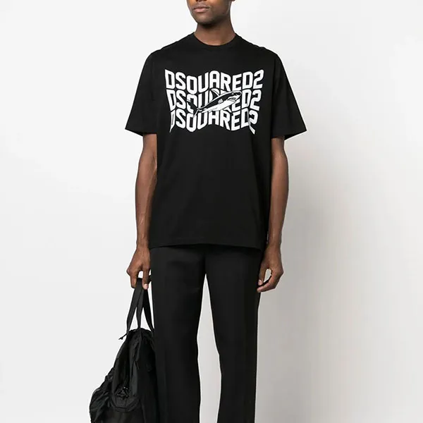 Áo Phông Nam Dsquared2 S74GD1089 S23009 900 Tshrit Màu Đen Size S