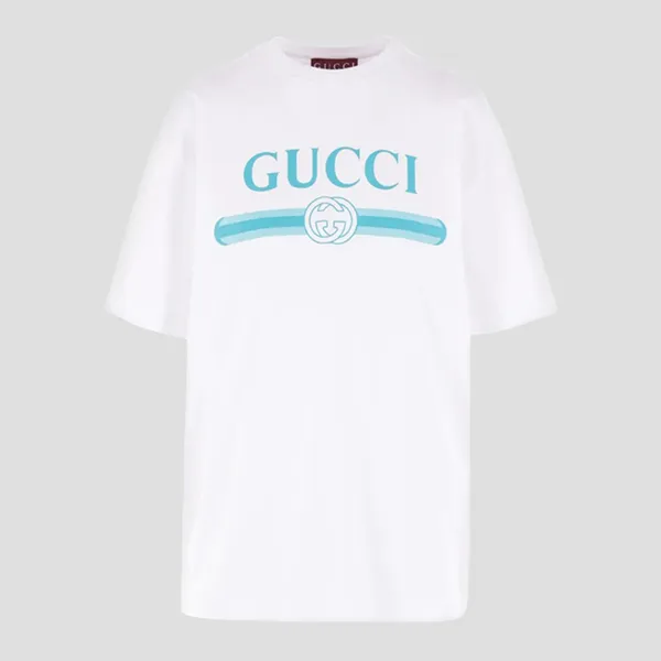 Áo Phông Nữ Gucci In White Logo Print Short Sleeve 837959 XJHGY 9081 Tshirt Màu Trắng Size XS