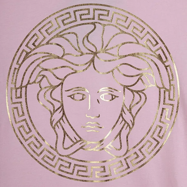 Áo Phông Nữ Versace Pink With Silver Medusa Print 1016967 1A14047 2P3F0 Tshirt Màu Hồng Size 38