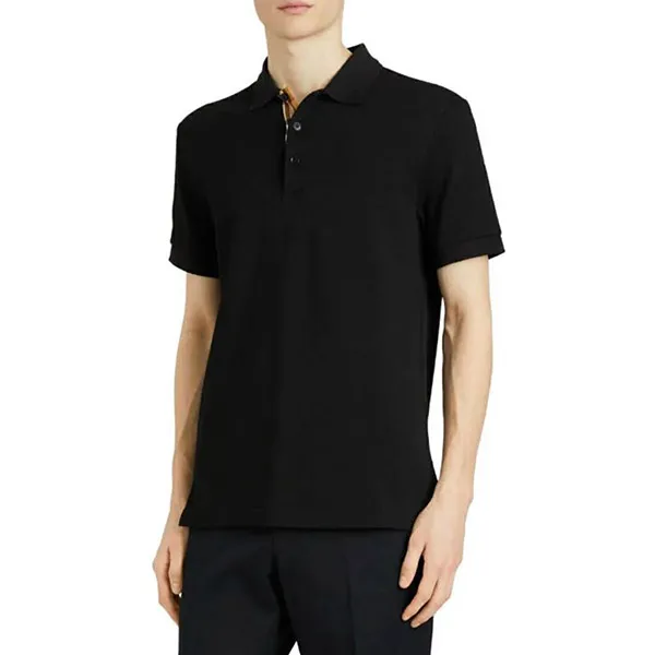 Áo Polo Nam Burberry Hartford Check Placket 8084396 Màu Đen Size S