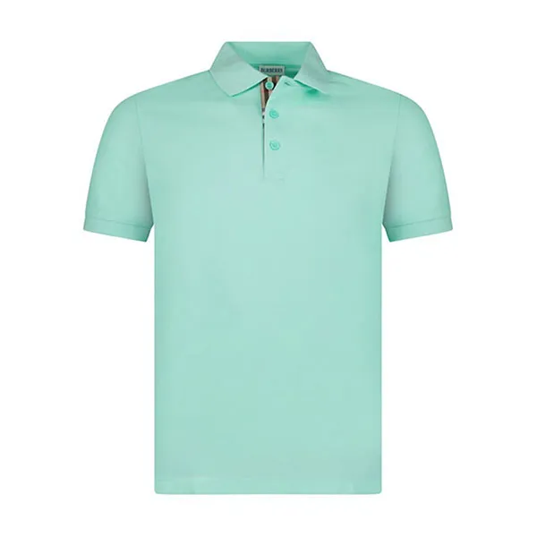 Áo Polo Nam Burberry Hartford Check Placket Summer 8112395 Màu Xanh Mint Size M
