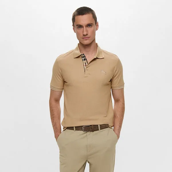Áo Polo Nam Burberry Short Sleeve Shirt RTLAEQ039801 Màu Be Size M