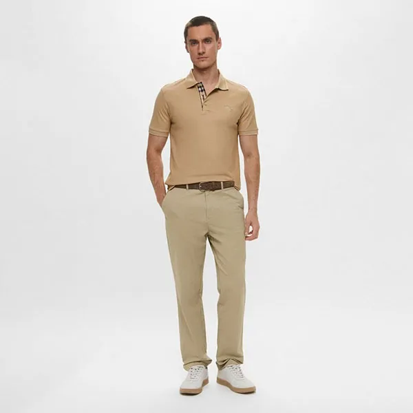 Áo Polo Nam Burberry Short Sleeve Shirt RTLAEQ039801 Màu Be Size M