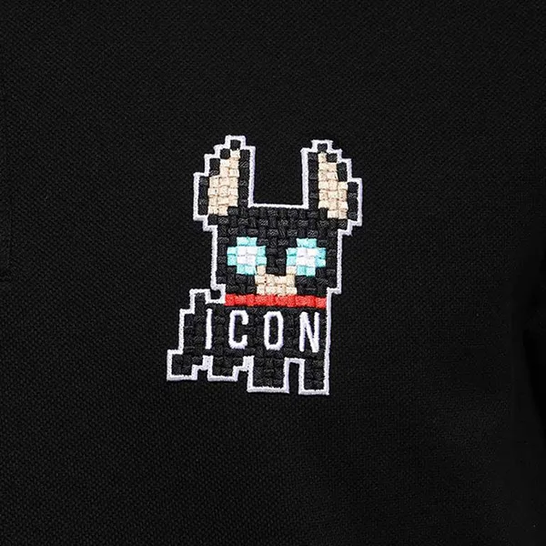 Áo Polo Nam Dsquared2 Ciro Cotton Tennis S79GL0006 S22743 900 Màu Đen Size XS (Form To)