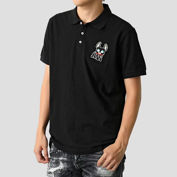 Áo Polo Nam Dsquared2 Ciro Cotton Tennis S79GL0006 S22743 900 Màu Đen Size XS (Form To)