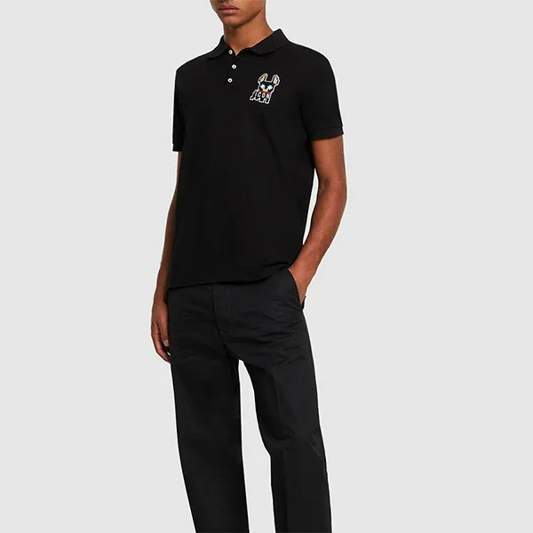 Áo Polo Nam Dsquared2 Ciro Cotton Tennis S79GL0006 S22743 900 Màu Đen Size XS (Form To)