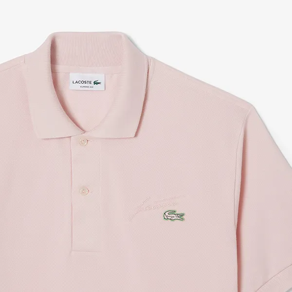 Áo Polo Nam Lacoste Classic Fit Embroidery Detail Piqué PH5465 - ADY Màu Hồng Nhạt Size 3