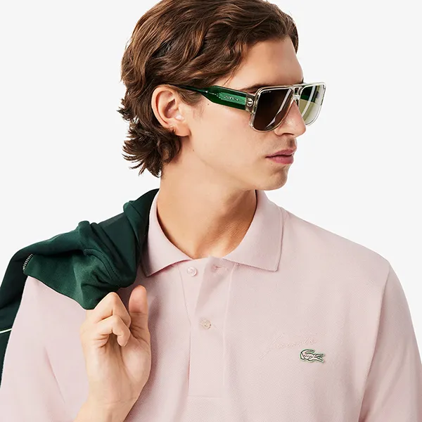 Áo Polo Nam Lacoste Classic Fit Embroidery Detail Piqué PH5465 - ADY Màu Hồng Nhạt Size 3