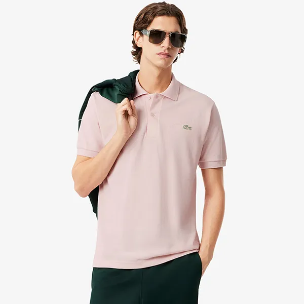 Áo Polo Nam Lacoste Classic Fit Embroidery Detail Piqué PH5465 - ADY Màu Hồng Nhạt Size 3