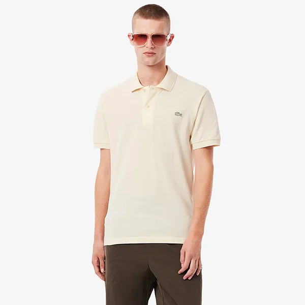 Áo Polo Nam Lacoste Classic Fit Embroidery Detail Piqué PH5465 - XFJ Màu Trắng Kem Size 3