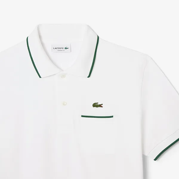 Áo Polo Nam Lacoste Classic Fit Pocket Accent L.12.12 PH9838 - 737 Màu Trắng Size 4