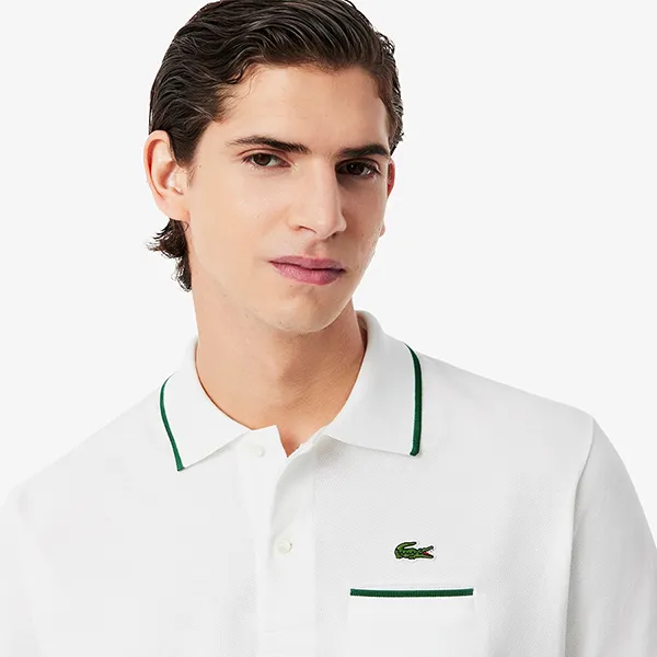 Áo Polo Nam Lacoste Classic Fit Pocket Accent L.12.12 PH9838 - 737 Màu Trắng Size 4