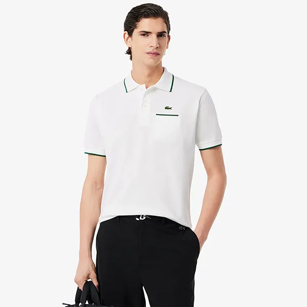 Áo Polo Nam Lacoste Classic Fit Pocket Accent L.12.12 PH9838 - 737 Màu Trắng Size 4