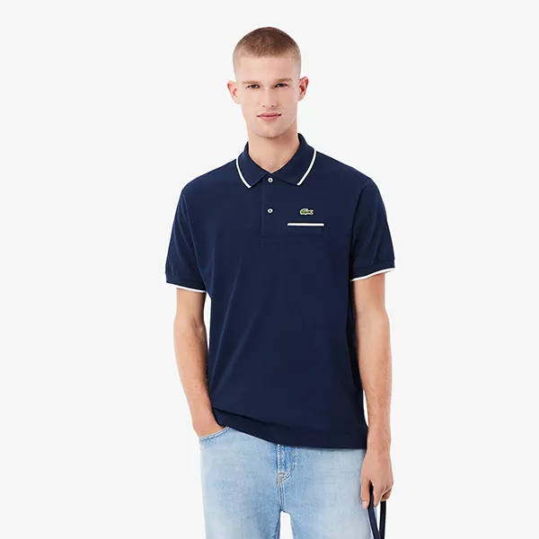Áo Polo Nam Lacoste Classic Fit Pocket Accent L.12.12 PH9838 - HHW Màu Xanh Navy Size 4