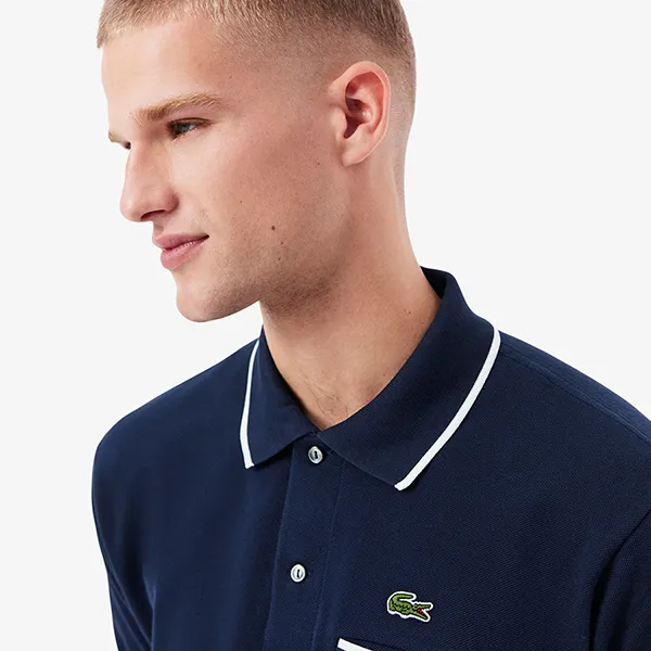Áo Polo Nam Lacoste Classic Fit Pocket Accent L.12.12 PH9838 - HHW Màu Xanh Navy Size 4