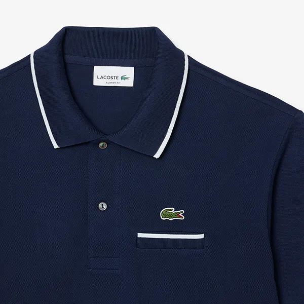 Áo Polo Nam Lacoste Classic Fit Pocket Accent L.12.12 PH9838 - HHW Màu Xanh Navy Size 4