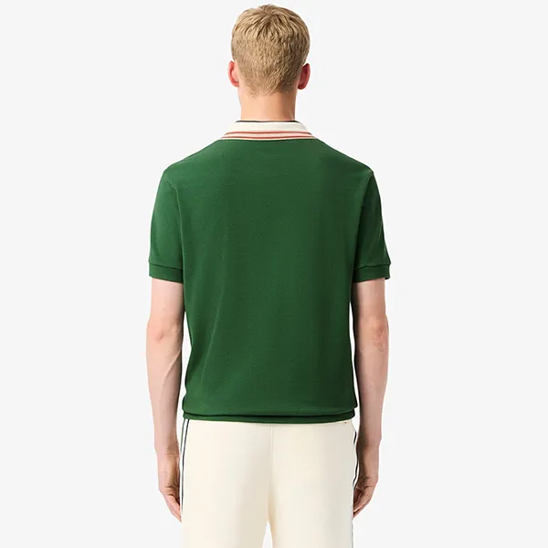 Áo Polo Nam Lacoste Classic Fit With Striped Collar PH5421 - 132 Màu Xanh Lá Size 4