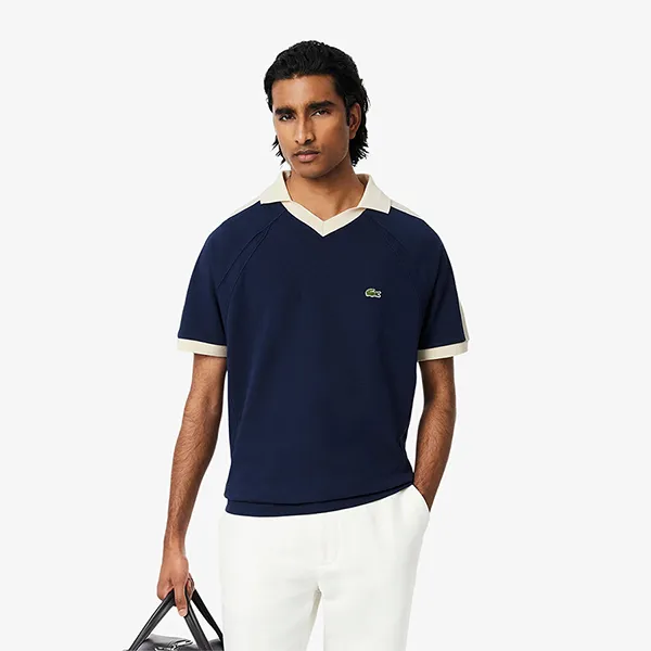Áo Polo Nam Lacoste Men's Classic Fit Polo Shirt In Piqué Fabric DH2123 166 Màu Xanh Navy Size 4