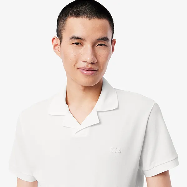 Áo Polo Nam Lacoste Men's Classic Open-Neck Paris PH0084 - 001 Màu Trắng Size 2