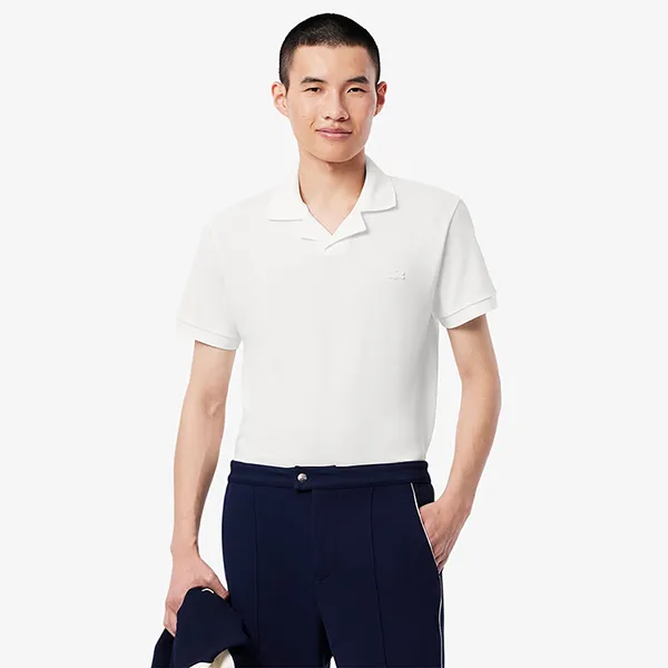 Áo Polo Nam Lacoste Men's Classic Open-Neck Paris PH0084 - 001 Màu Trắng Size 2
