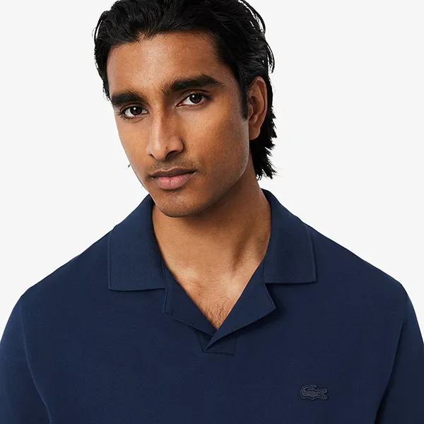 Áo Polo Nam Lacoste Men's Classic Open-Neck Paris PH0084 - 166 Màu Xanh Navy Size 2