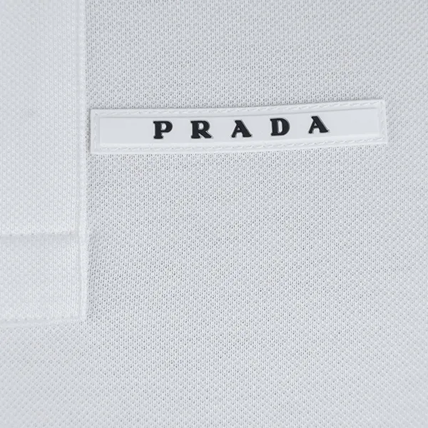Áo Polo Nam Prada Logo Patch Neckline In White SJN256 18NV F0BA1 Màu Trắng Size S