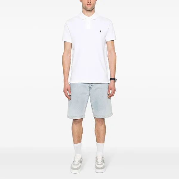 Áo Polo Nam Ralph Lauren Slim Fit 710548797001-WHITE Màu Trắng Size S