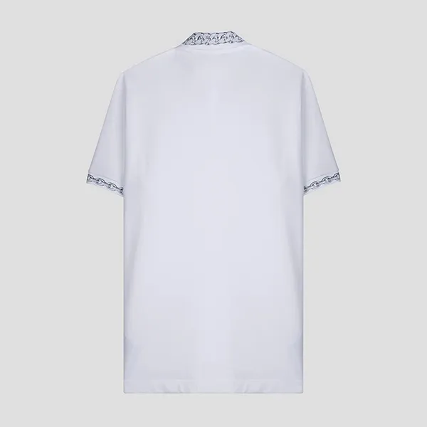 Áo Polo Nam Versace With Chain Pattern And Medusa Collar In White 1023085 1A17061 2W4F0 Màu Trắng Size XS