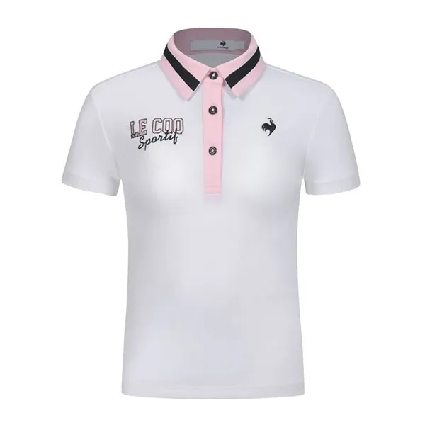Áo Polo Nữ Le Coq Sportif LG6SHST0LV-WH00 Màu Trắng - Hồng Size S