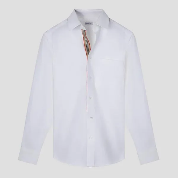 Áo Sơ Mi Dài Tay Nam Burberry Cotton In White 8111765 Màu Trắng Size XS