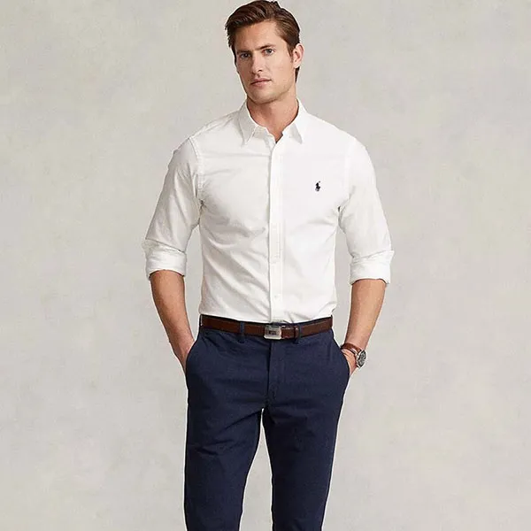 Áo Sơ Mi Dài Tay Nam Ralph Lauren Shirt Polo 710736557002 Màu Trắng Size XS