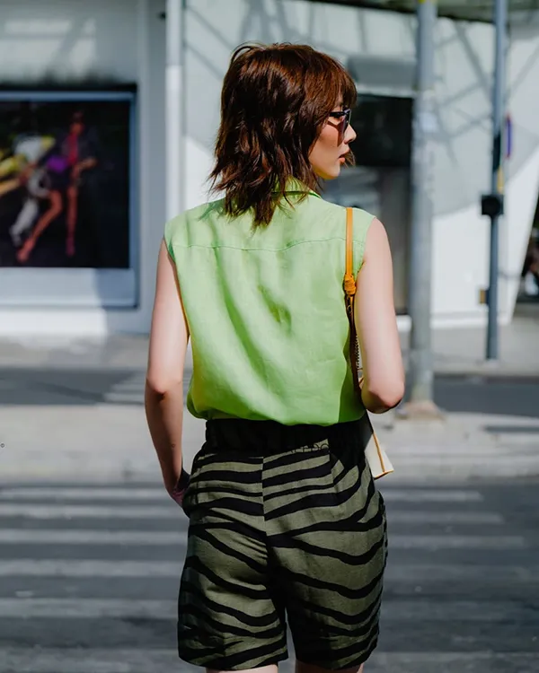 Áo Sơ Mi Kiểu Không Tay Nữ F2 Fashion & Freedom Linen Hương Mùa Hè AK377-XC-S-0422 Màu Xanh Cốm Size S