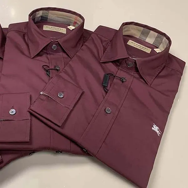 Áo Sơ Mi Nam Burberry 80362901003 Màu Đỏ Đô Size XS