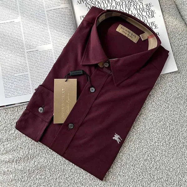 Áo Sơ Mi Nam Burberry 80362901003 Màu Đỏ Đô Size XS