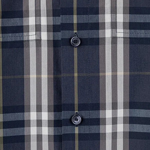Áo Sơ Mi Nam Burberry Camisa En Algodón Check In Black 8121624 Phối Màu Size S