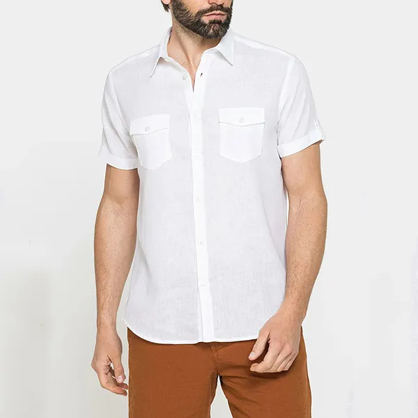 Áo Sơ Mi Nam Carrera Jeans Short Sleeve Shirt T213C1254A_001 Màu Trắng Size M