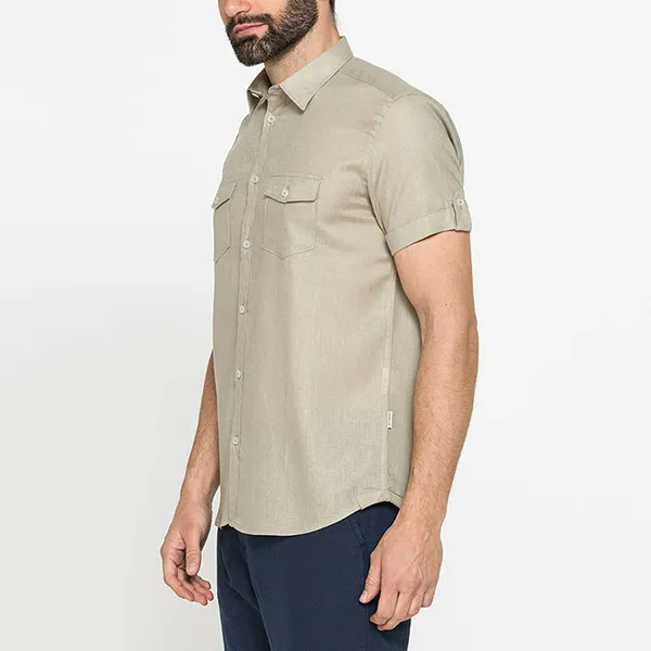 Áo Sơ Mi Nam Carrera Jeans Short Sleeve Shirt T213C1254A_109 Màu Be Size M