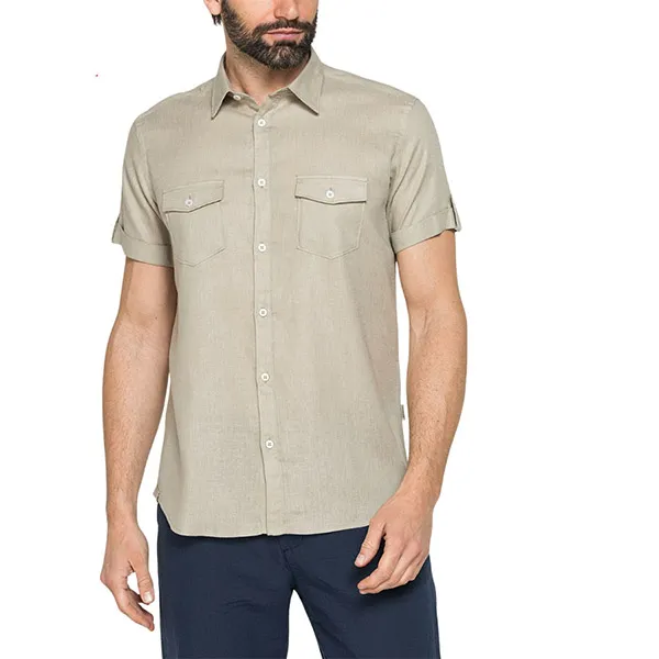 Áo Sơ Mi Nam Carrera Jeans Short Sleeve Shirt T213C1254A_109 Màu Be Size M