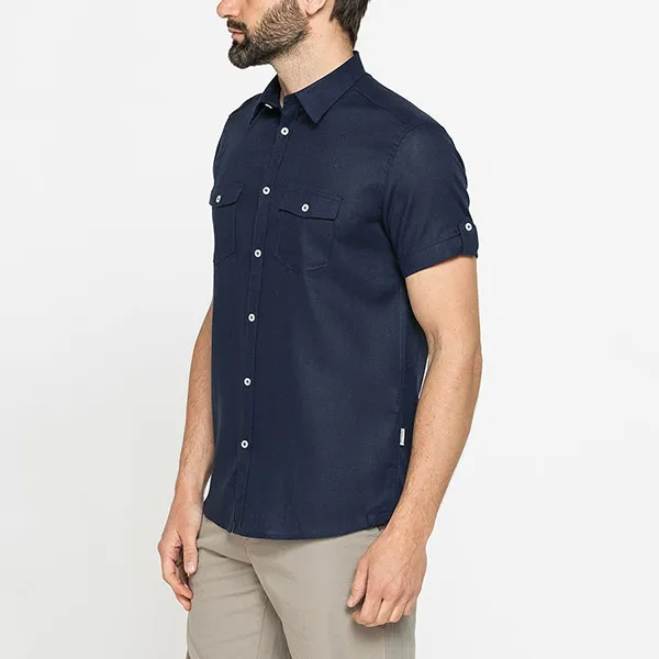 Áo Sơ Mi Nam Carrera Jeans Short Sleeve Shirt T213C1254A_687 Màu Xanh Navy Size M
