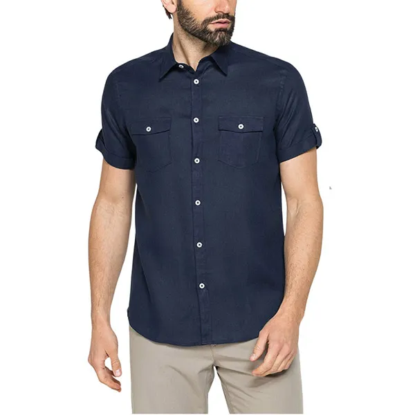 Áo Sơ Mi Nam Carrera Jeans Short Sleeve Shirt T213C1254A_687 Màu Xanh Navy Size M