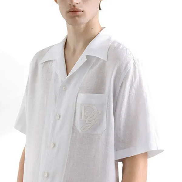 Áo Sơ Mi Nam Dolce & Gabbana D&G Logo Ngực G5JH9Z FU4IK Màu Trắng Size 37