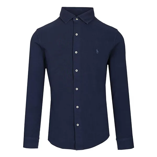 Áo Sơ Mi Nam Ralph Lauren Cotton Piquet Shirt 710A12399002 Màu Xanh Navy Size S
