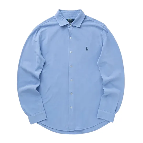 Áo Sơ Mi Nam Ralph Lauren Featherweight Piqué Shirt Blue 710A12399001 Màu Xanh Blue Size S
